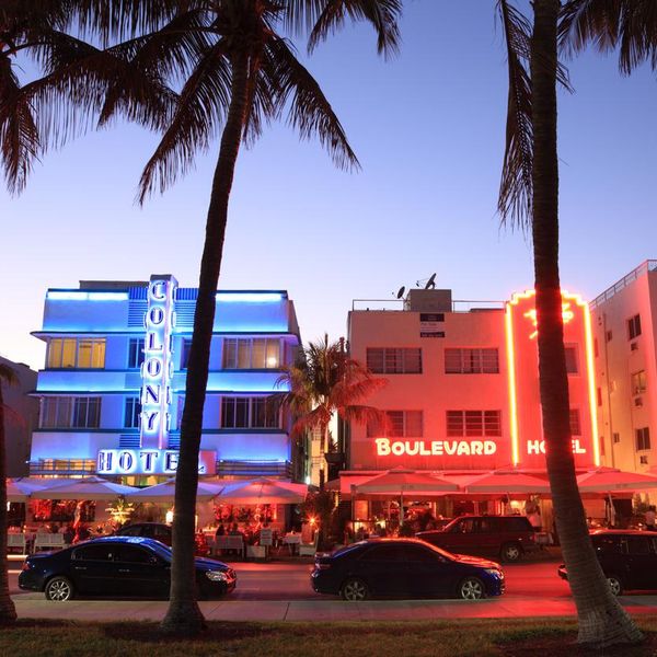 "South Beach, USA - February 14, 2011: South Beach, Miami, Florida is a neighborhood in the city of Miami Beach and a major tourist destination with hundreds of nightclubs, restaurants, boutiques and hotels."