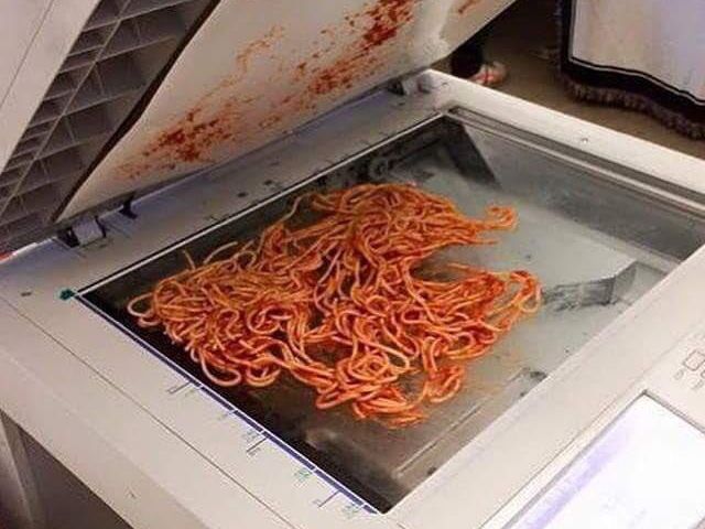 spaghetti on scanner