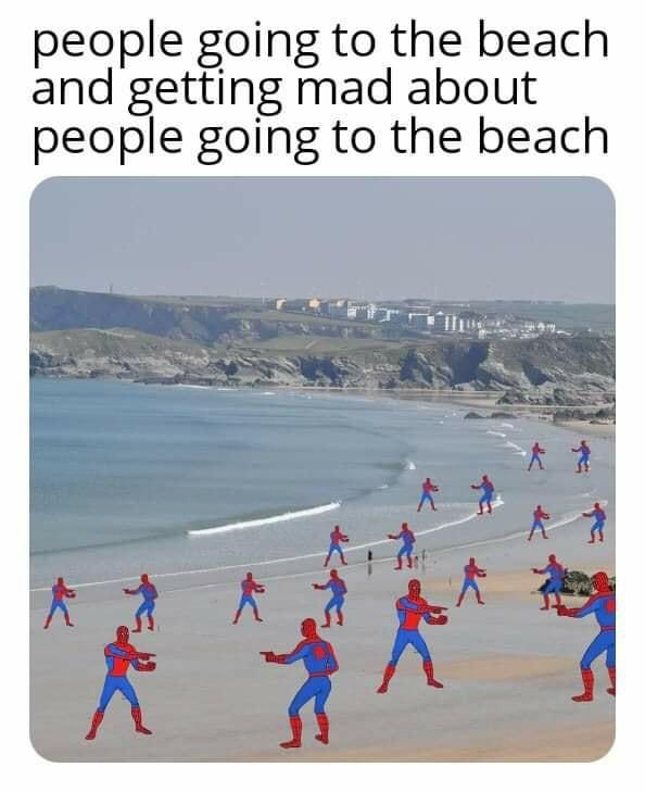 Spiderman going to the beach meme