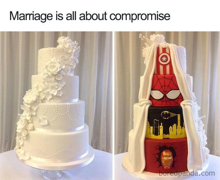 Spiderman wedding cake