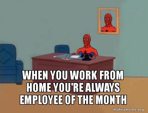 Spiderman work from home meme
