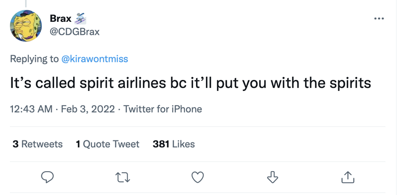 Spirit Airlines tweet