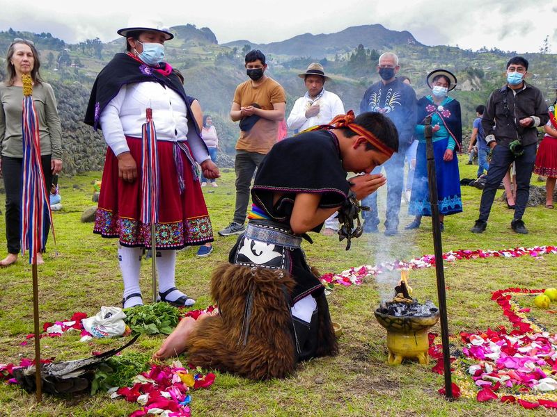 Spiritual ritual of andean people called Chacana