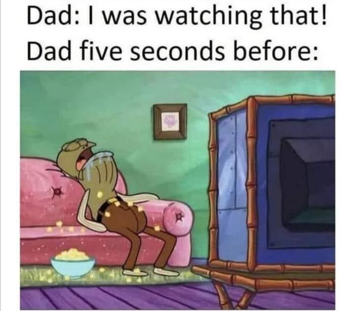 Spongebob dad watching TV meme