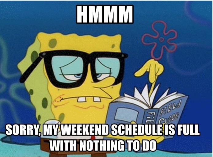 Spongebob weekend schedule meme