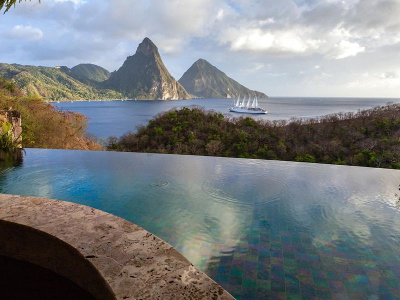 St. Lucia's Twin Pitons from Jade Mountain Resort