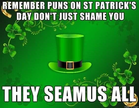 St. Patrick Day puns meme