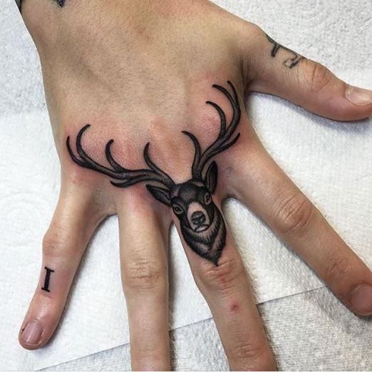 Stag Hand Tattoo