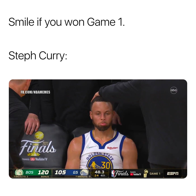 Steph Curry frowning