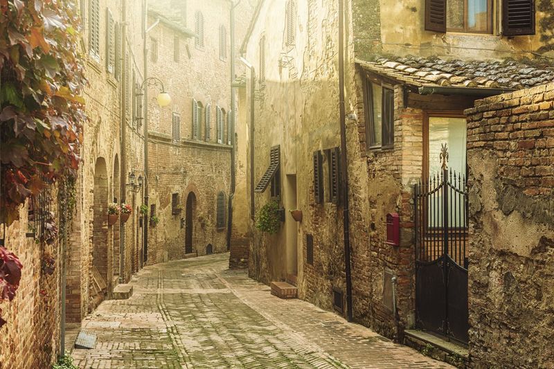 Street in an old italian town in Tuscany