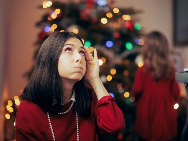 Stressed Mom Thinking What to Buy as Christmas Present