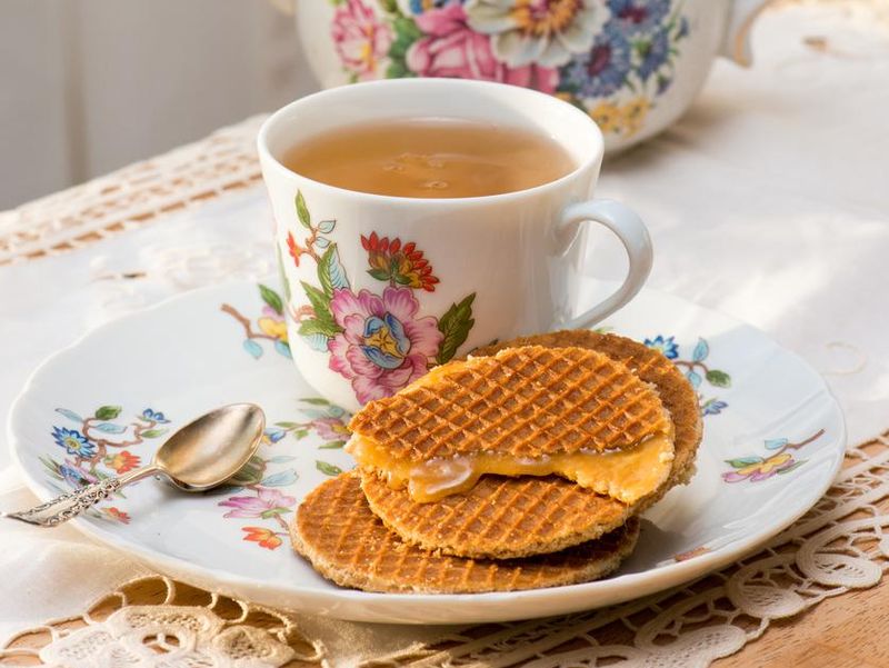 Stroopwafel with melting syrup