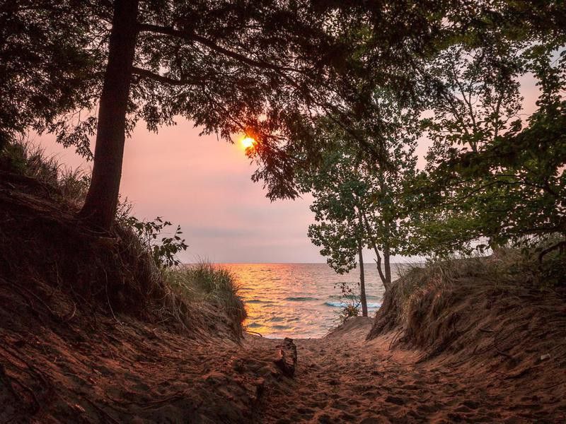 Sunset on Lake Michigan at Saugatuck