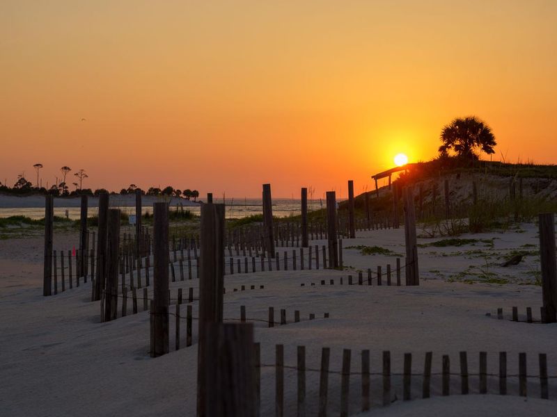 sunset on sandy Saint George Island, Florida