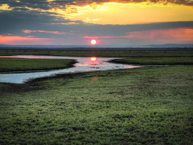 Sunset over Gorongosa National Park in Mozambique