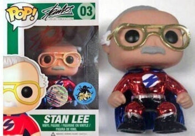 Superhero Stan Lee Red Metallic/Chrome Funko Pop