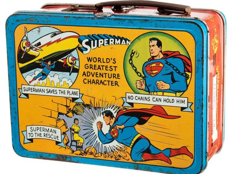 Superman lunch box back
