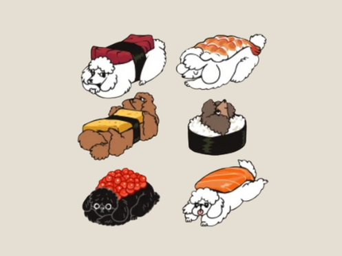 Sushi poodle T-shirt