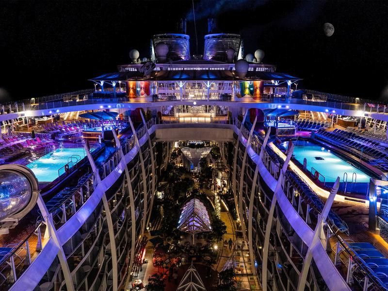 Symphony of the Seas cruise ship with multiple pools
