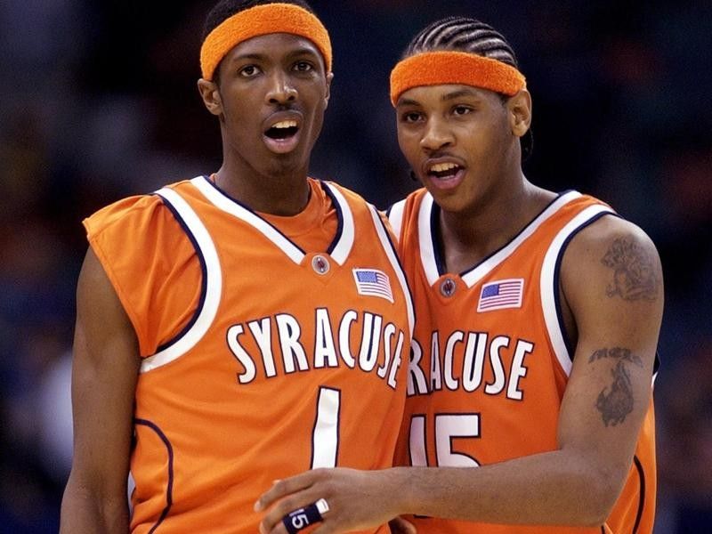 Syracuse stars Hakim Warrick and Carmelo Anthony