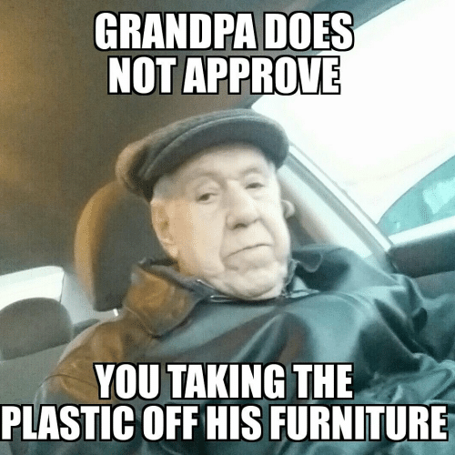 Taking off the furniture plastic
