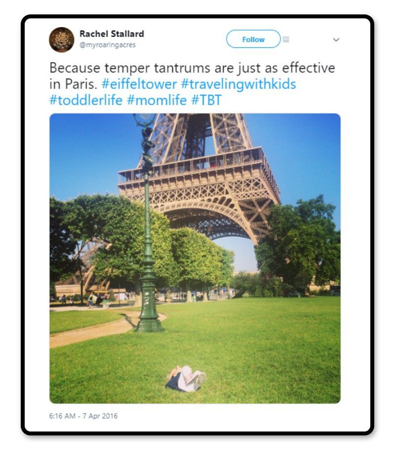 Tantrum in front of the Eiffel Tower