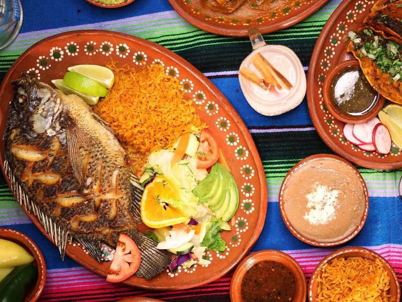 Taqueria Milagro fish dish with rice