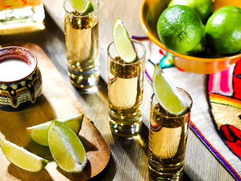 Tequila in tall shot glasses