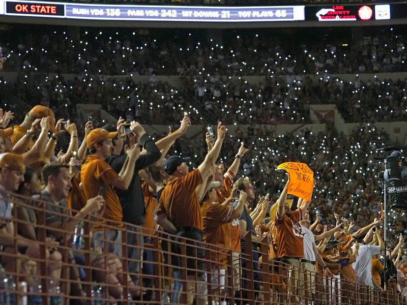 Texas fans at Darrell K. Royal-Memorial Stadium
