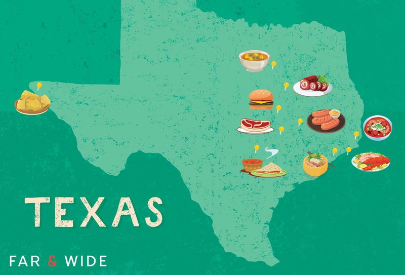 Texas map of foodie cities