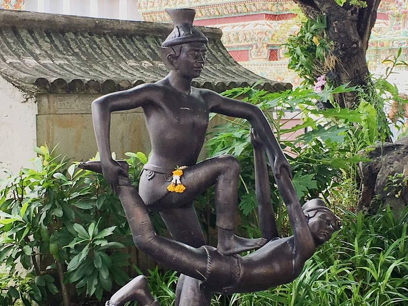 Thai massage statue at Wat Pho temple, Bangkok