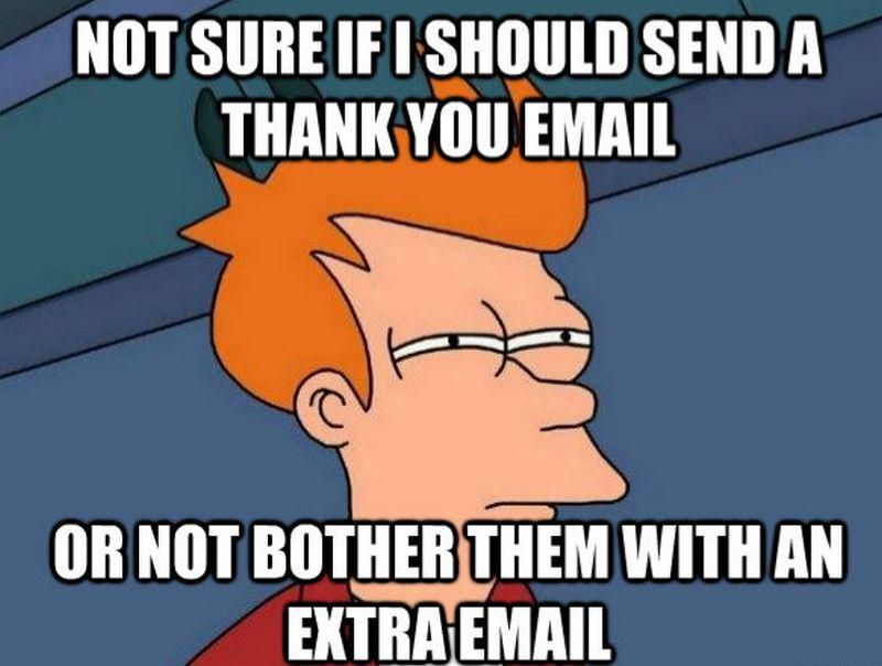 Thank you email problems