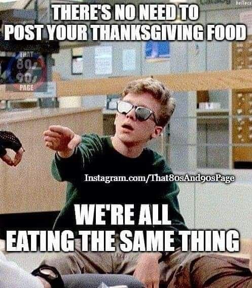 Thanksgiving dinner photos meme