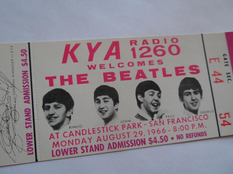 The Beatles' 1966 Candlestick Park Concert Ticket
