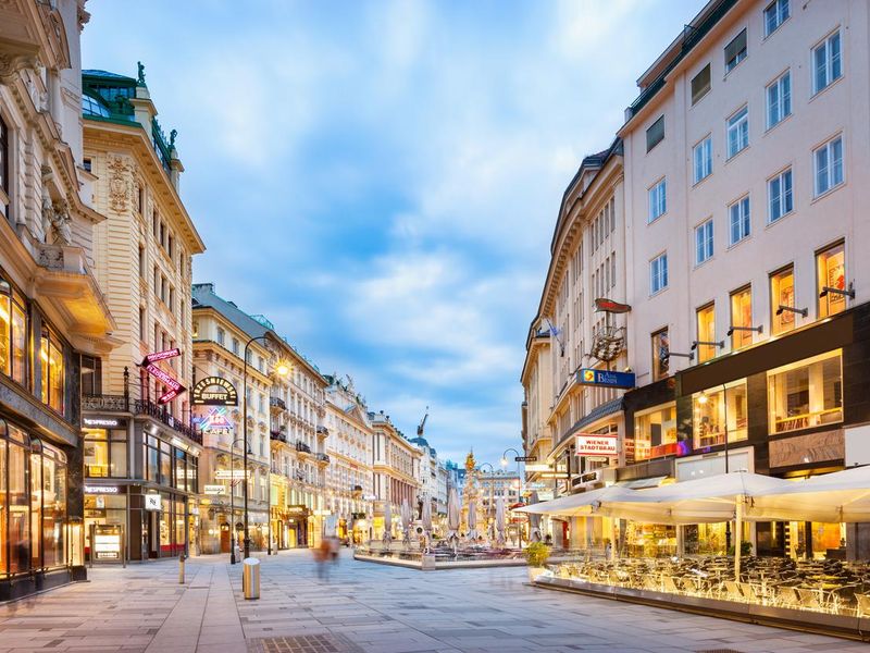 The Graben Shopping Street in Downtown Vienna Austria