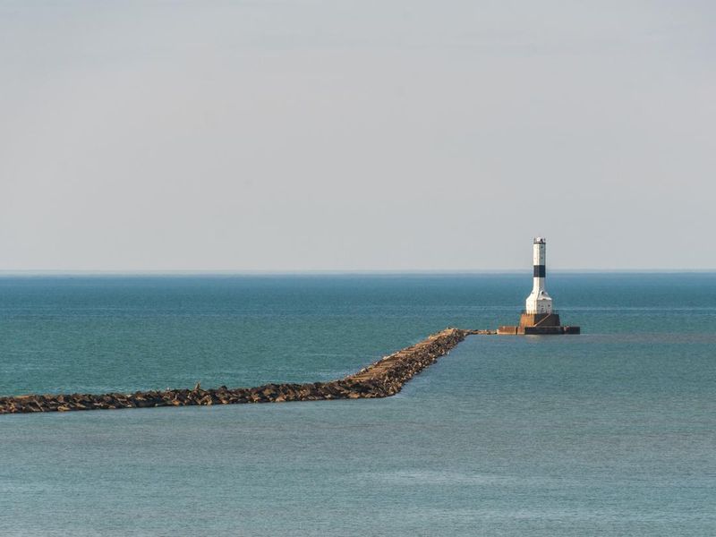 The Lighthouse at Conneaut Beach on Lake Erie