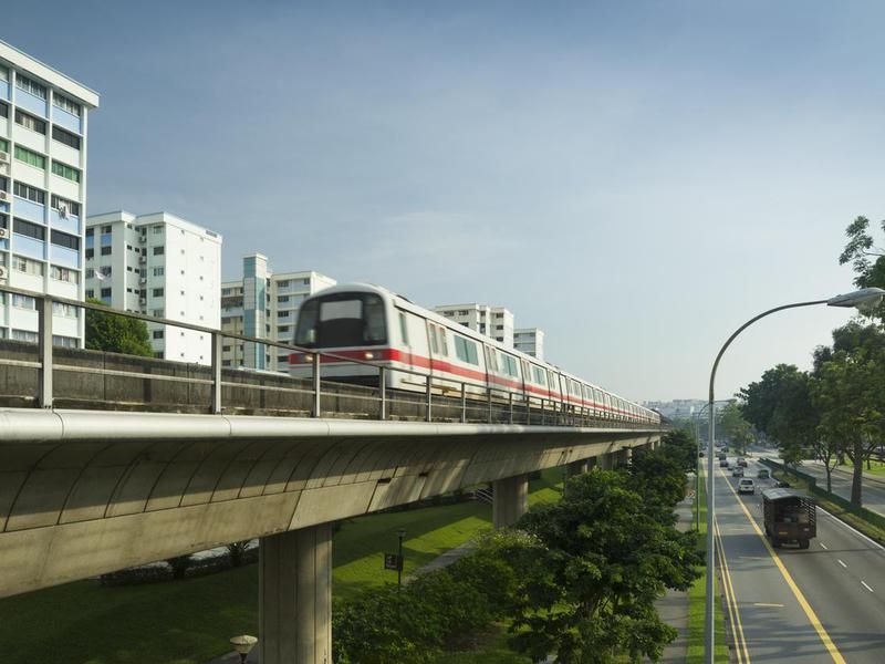 The MRT train in Singapore