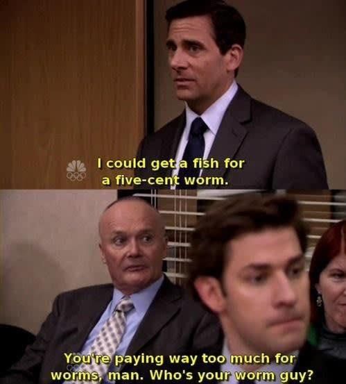 The Office worm guy meme