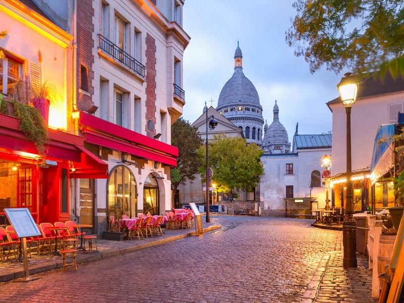The Place du Tertre Montmartre in Paris, France