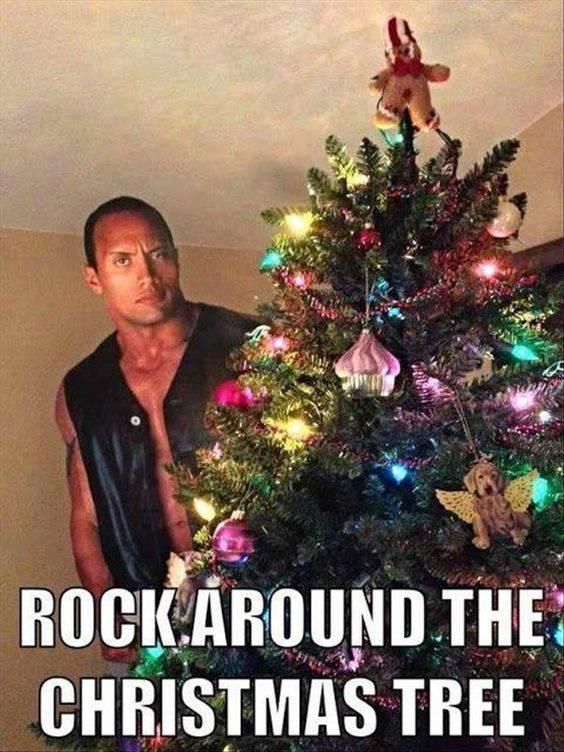The Rock Christmas tree meme