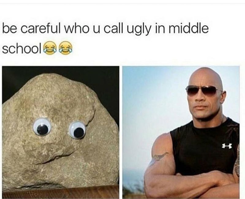 The Rock, then and now