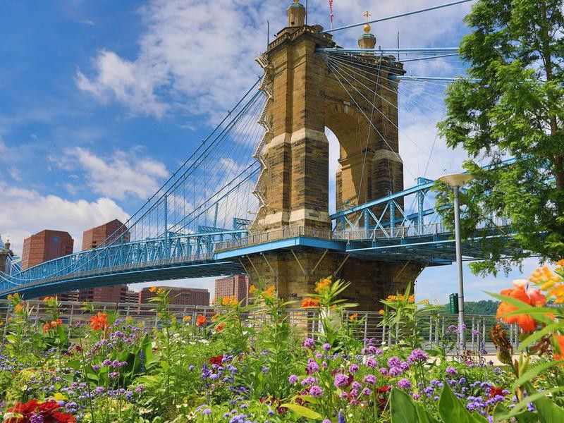The Roebling Bridge in Cincinnati, Ohio