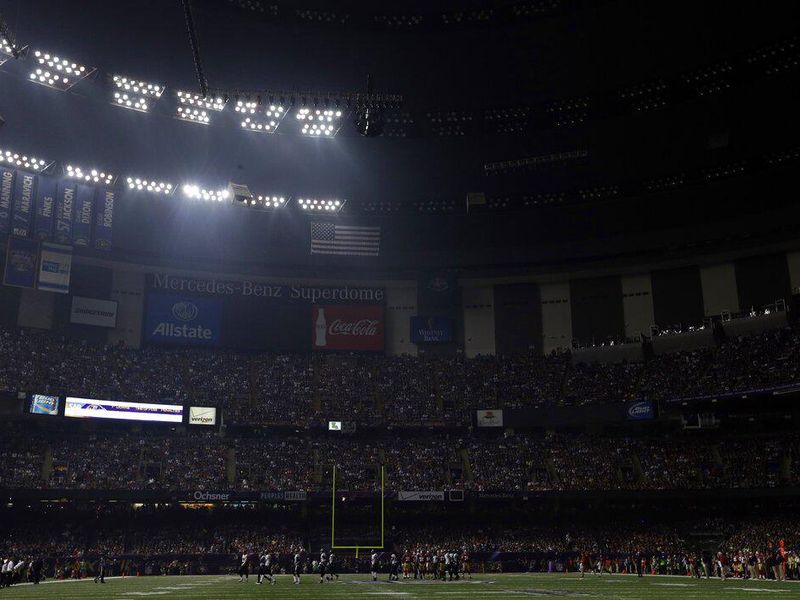 The Superdome during Super Bowl XLVII