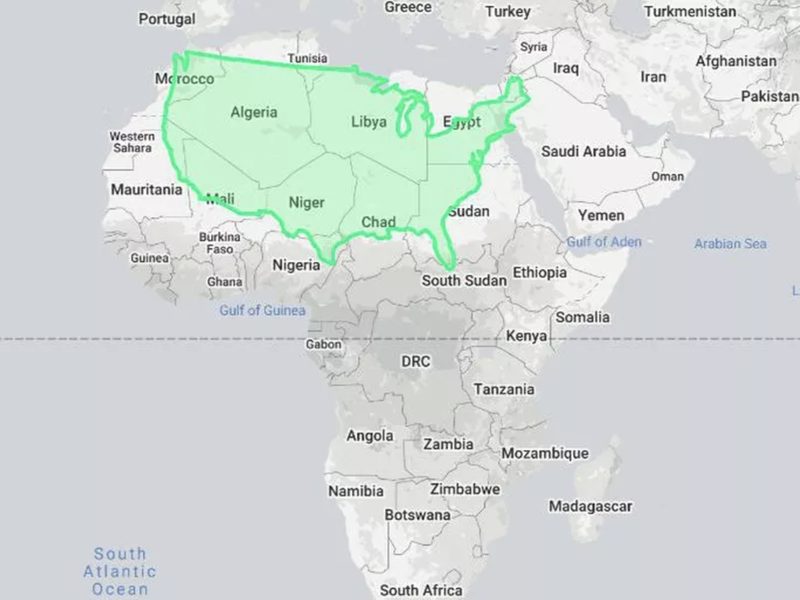 The true size of the U.S.
