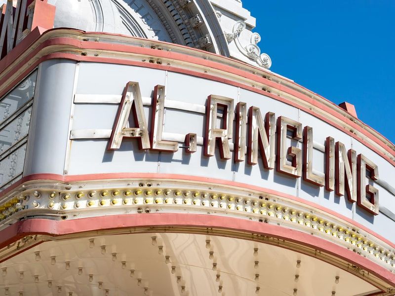 The vintage marquee of the Al. Ringling Theatre.  Baraboo, Wisconsin.