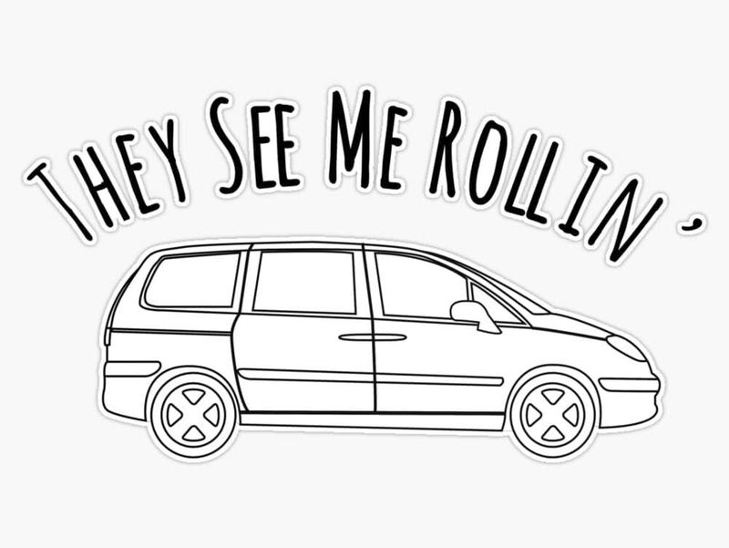 They see me rollin' mini van sticker