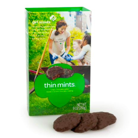 Thin Mint Girl Scout cookies box