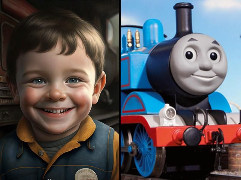 Thomas the tank engine as a human child
