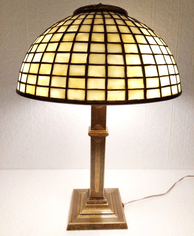 Tiffany Studios Geometric Leaded Lamp