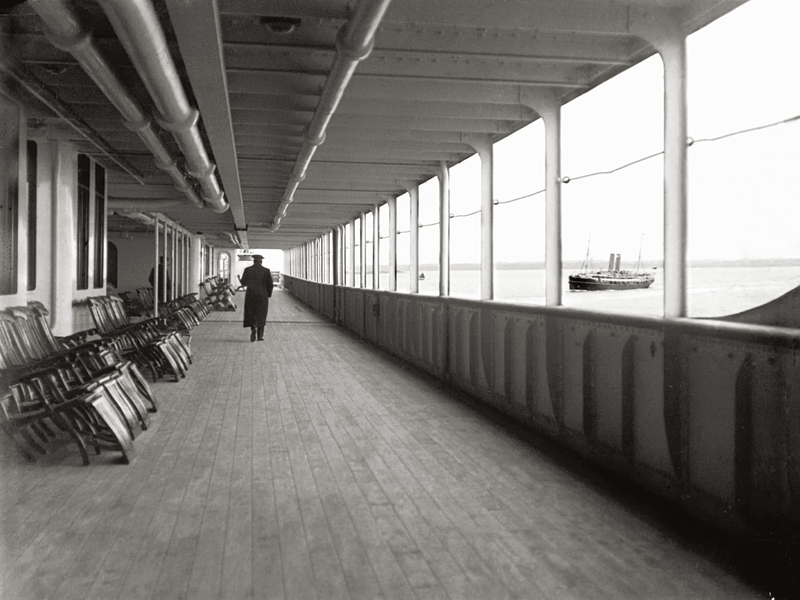 Titanic A-deck promenade form the portside